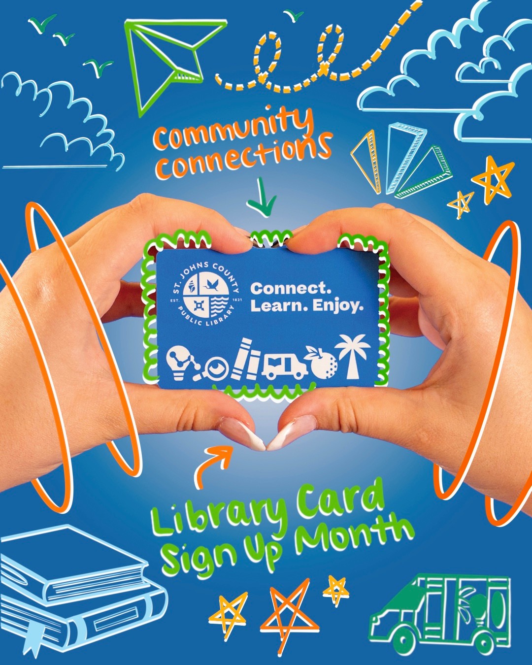 Hands hold a library card with 